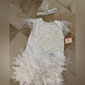 Pottery Barn Kids White Roaring 20’s Era Flapper Dress Costume 7-8